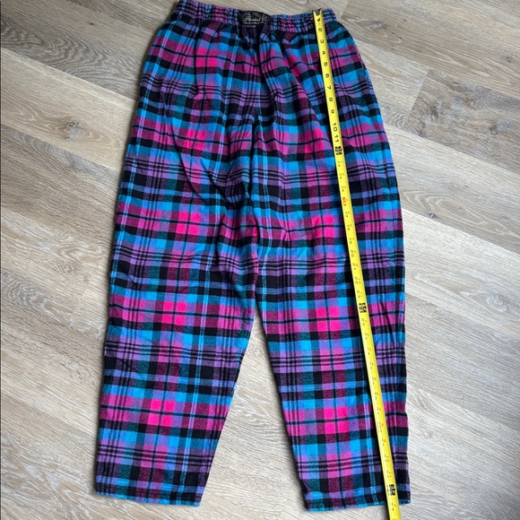 The Vermont Flannel Company Pajama Bottoms Sleep Pants Plaid Small Pink Blue - Picture 6 of 8